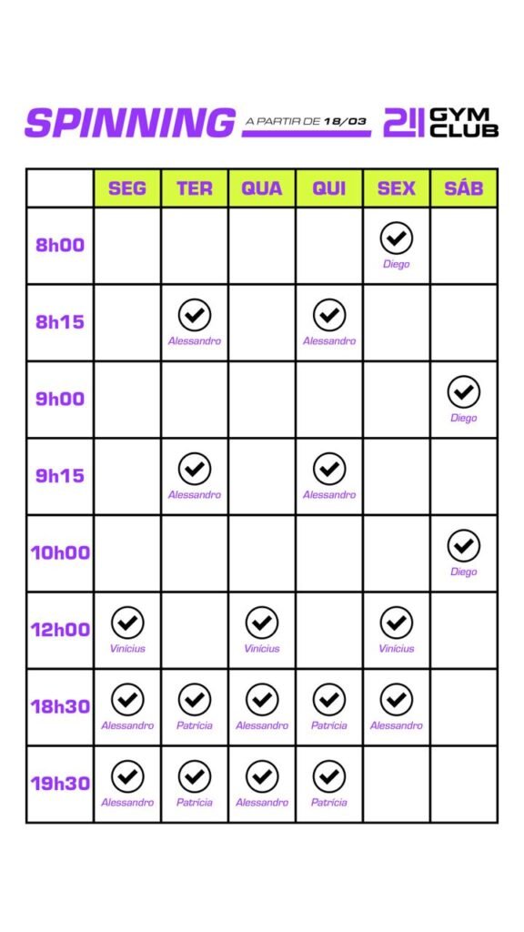 Spinning atualizado em 18/03/2026